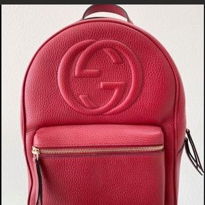 Gucci red chain backpack